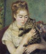 Pierre Renoir Woman with a Cat oil on canvas